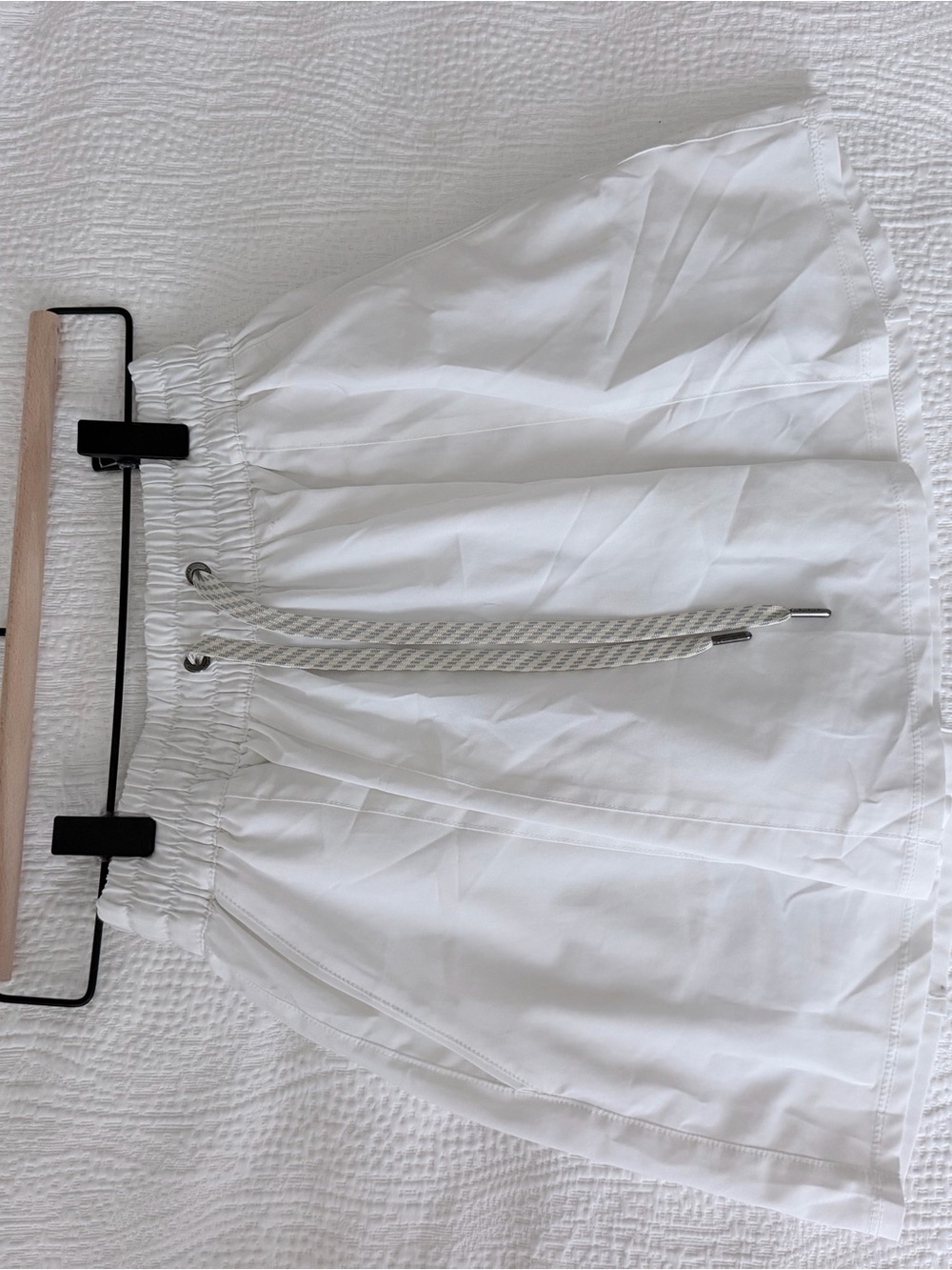 Vuori White Drawstring Mini Skirt